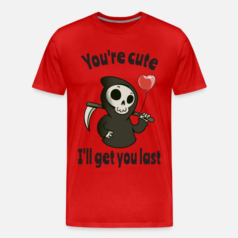 Süßer Sensenmann mit romantischem Herzen - Männer Premium Bio T-Shirt - undefined