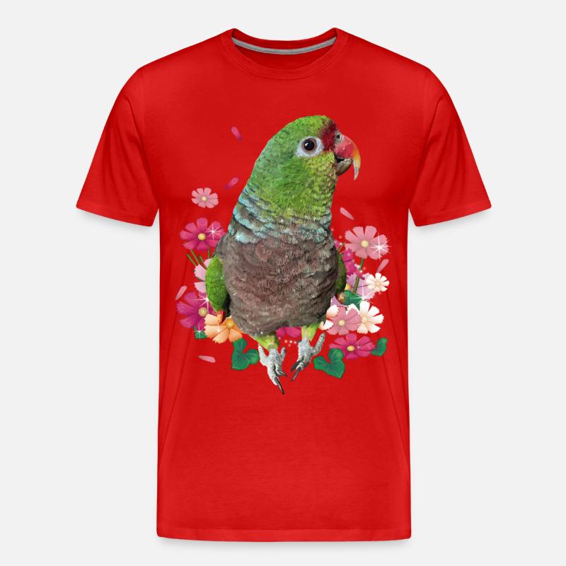 Weinpapagei - Männer Premium Bio T-Shirt - Rot