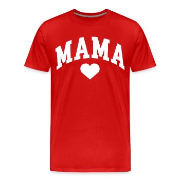 Cœur de maman - T-shirt bio Premium Homme - rouge - Devant - Damien (186cm)