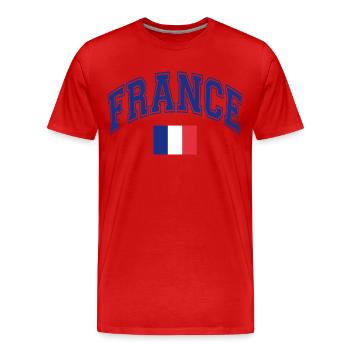 Drapeau de la France - T-shirt bio Premium Homme - rouge - Devant - Damien (186cm)