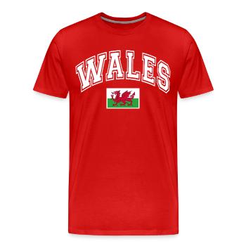 Wales Flag - Men's Premium Organic T-Shirt - red - Front - Damien (186cm)