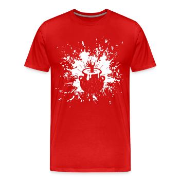Splash Soup Pot - Men's Premium Organic T-Shirt - red - Front - Damien (186cm)
