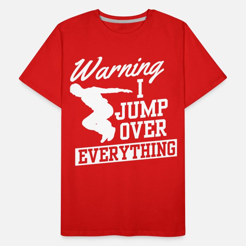 Warning I Jump Over Everything Parkour Runner Gift Men's Premium Organic T-Shirt