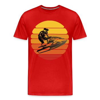 Jet Ski Design TShirt - Men's Premium Organic T-Shirt - red - Front - Damien (186cm)