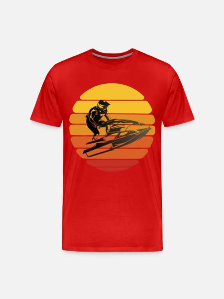 Jet Ski Design TShirt - Men's Premium Organic T-Shirt - red