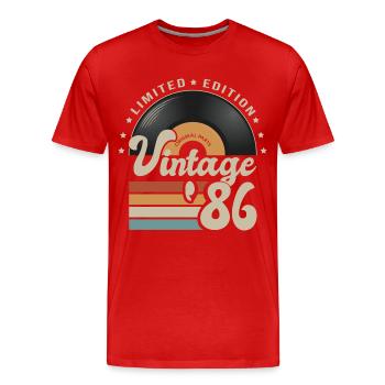 vintage Vinyl 1986 birthday gift 36 years - Men's Premium Organic T-Shirt - red - Front - Damien (186cm)