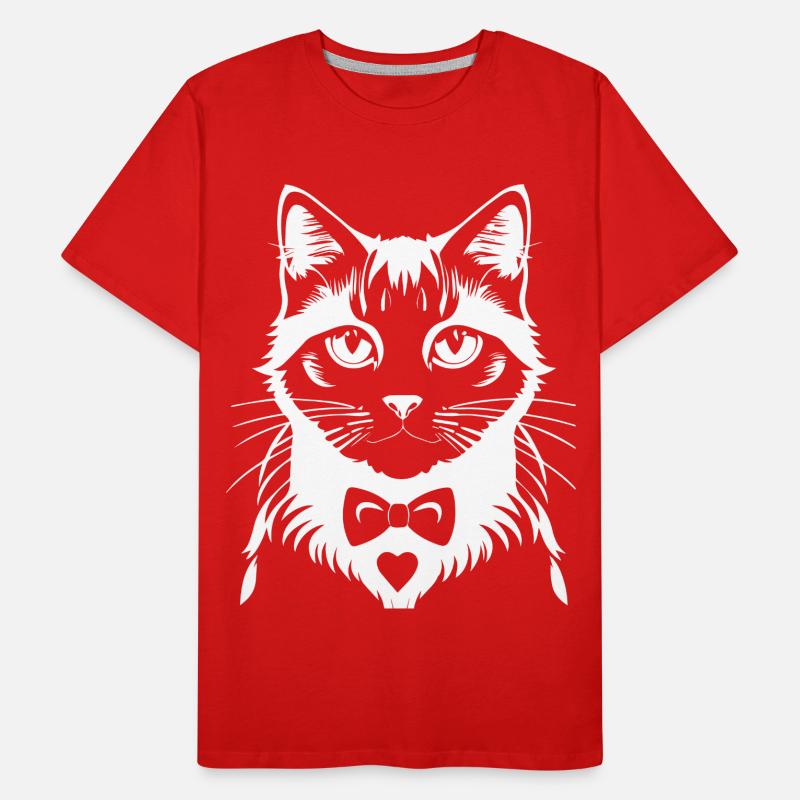 Drôle Chat Silhouette Effronté Fun Chats T-shirt bio Premium Homme