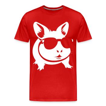 Lustiges Meerschweinchen mit Sonnenbrille Meerschweinchen - Männer Premium Bio T-Shirt - Rot - Vorne - Damien (186cm)