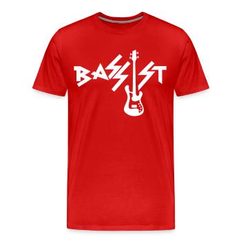 Bassist - T-shirt bio Premium Homme - rouge - Devant - Damien (186cm)
