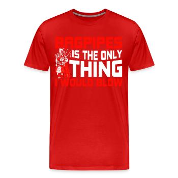 La seule chose que je soufflerais - T-shirt bio Premium Homme - rouge - Devant - Damien (186cm)