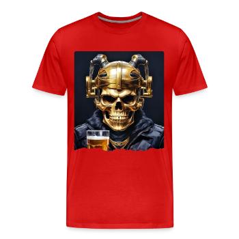 Crâne de bière 0.9 - T-shirt bio Premium Homme - rouge - Devant - Damien (186cm)