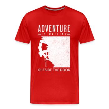 Klettern Kletterer Bergsteigen Berg Bergsteiger - Männer Premium Bio T-Shirt - Rot - Vorne - Damien (186cm)