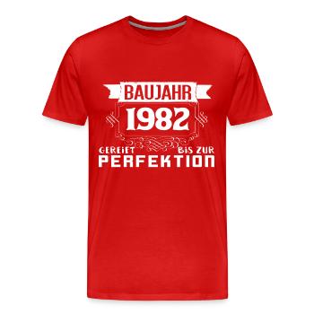 Baujahr 1982 - Männer Premium Bio T-Shirt - Rot - Vorne - Damien (186cm)