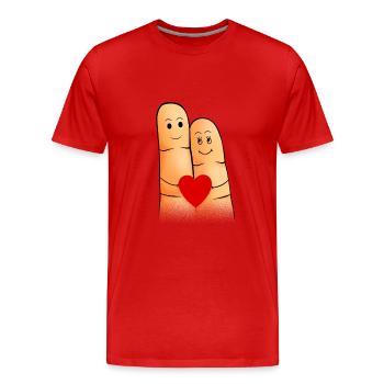 Toi + moi = Love - T-shirt bio Premium Homme - rouge - Devant - Damien (186cm)