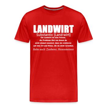 Landwirt - Landwirt Definition - Männer Premium Bio T-Shirt - Rot - Vorne - Damien (186cm)