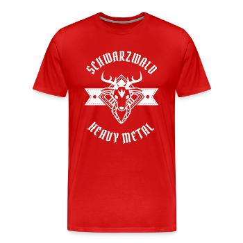 Schwarzwald ist Heavy Metal - Männer Premium Bio T-Shirt - Rot - Vorne - Damien (186cm)