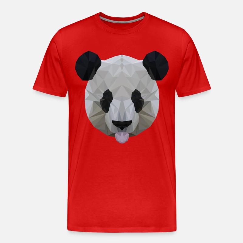 Polygon Panda - Männer Premium Bio T-Shirt - Rot
