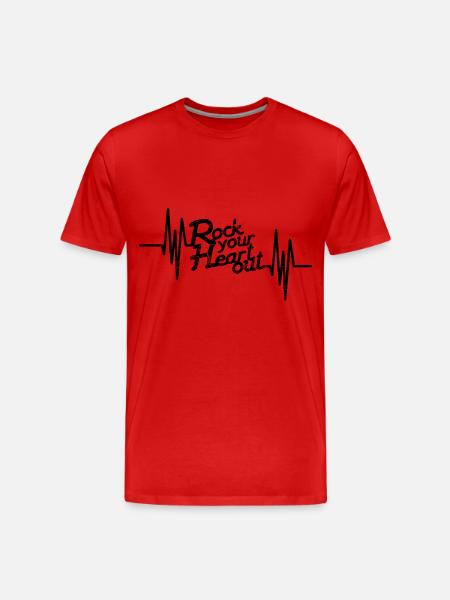 Rock Heart - Men's Premium Organic T-Shirt - red