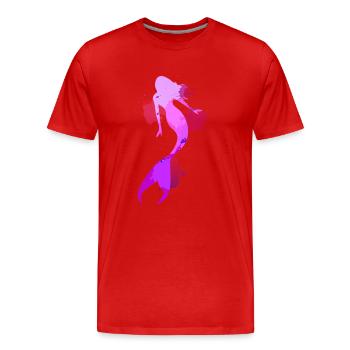 Sirène don mer natation créatures fabuleuses - T-shirt bio Premium Homme - rouge - Devant - Damien (186cm)
