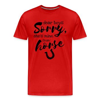 chevaux - T-shirt bio Premium Homme - rouge - Devant - Damien (186cm)