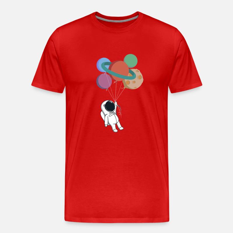 Space Baloons - Männer Premium Bio T-Shirt - Rot