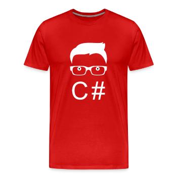 See Sharp C# C-Sharp - Männer Premium Bio T-Shirt - Rot - Vorne - Damien (186cm)