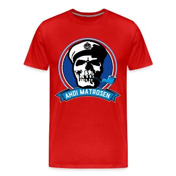 Ahoi Matrosen Totenkopf - Männer Premium Bio T-Shirt - Rot - Vorne - Damien (186cm)