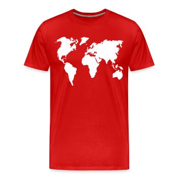Weltkarte - Männer Premium Bio T-Shirt - Rot - Vorne - Damien (186cm)