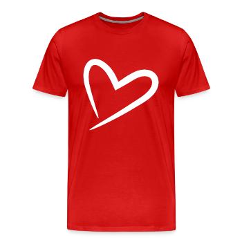 Le cœur sait moderne - T-shirt bio Premium Homme - rouge - Devant - Damien (186cm)