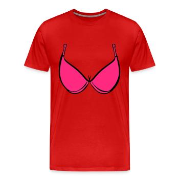 Brüste BH Rosa - Männer Premium Bio T-Shirt - Rot - Vorne - Damien (186cm)