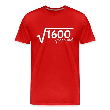 40 jahre alt Wurzel Mathe - Männer Premium Bio T-Shirt - Rot - Vorne - Damien (186cm)