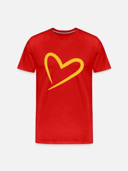 Heart modern in yellow - Men's Premium Organic T-Shirt - red