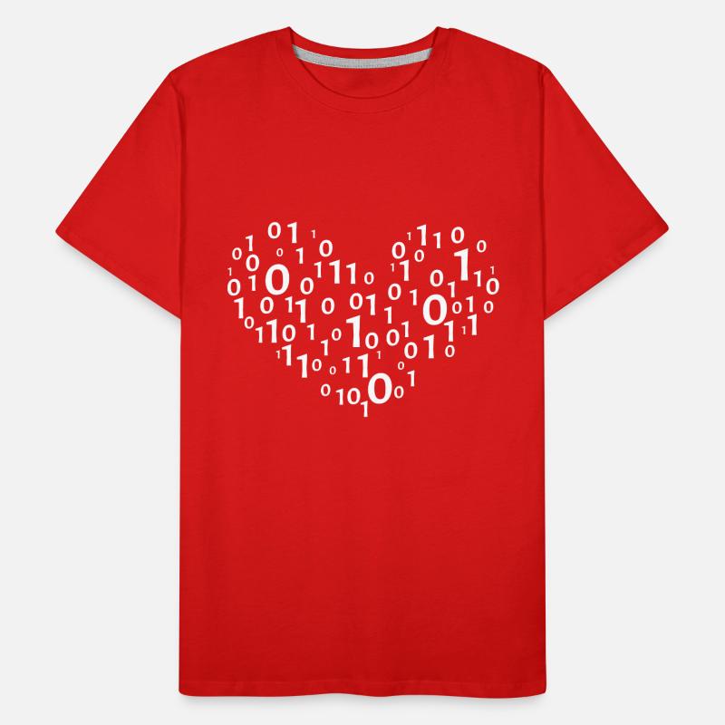 Codage binaire cardiaque T-shirt bio Premium Homme
