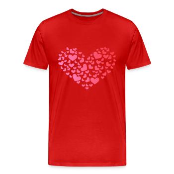 Herz aus Herzchen - Romantisch - Jahrestag - Männer Premium Bio T-Shirt - Rot - Vorne - Damien (186cm)