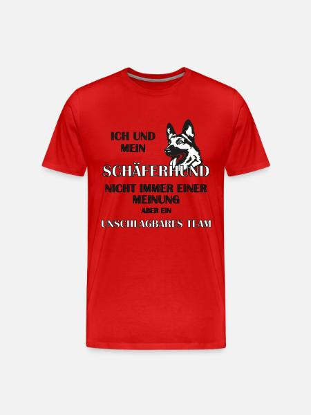 Schäferhund - Männer Premium Bio T-Shirt - Rot