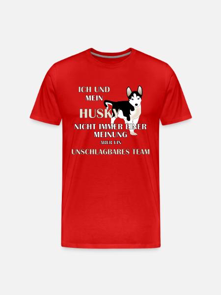 Husky - Männer Premium Bio T-Shirt - Rot