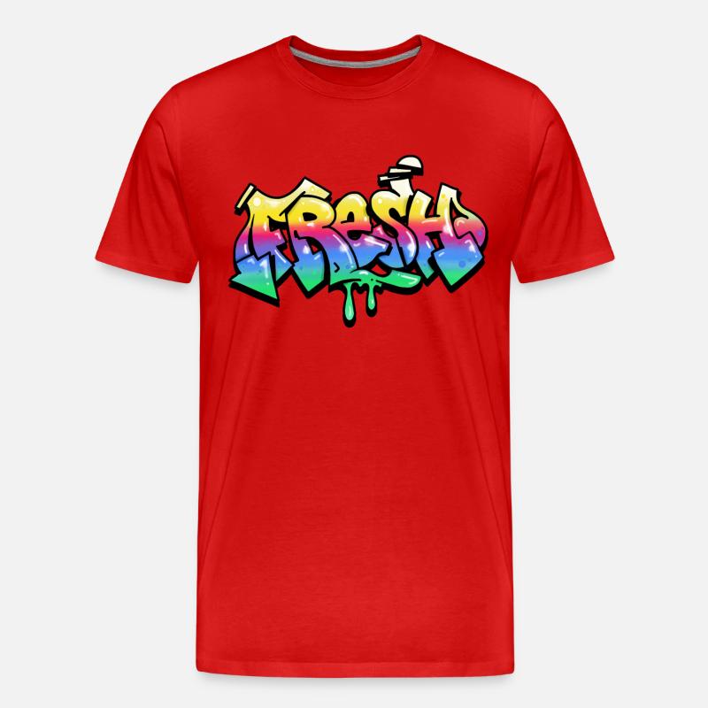 Fresh Graffiti - Männer Premium Bio T-Shirt - Rot