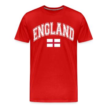 Drapeau de l’Angleterre - T-shirt bio Premium Homme - rouge - Devant - Damien (186cm)
