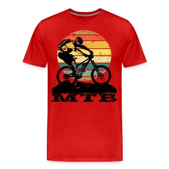 MTB bike - Männer Premium Bio T-Shirt - Rot - Vorne - Damien (186cm)