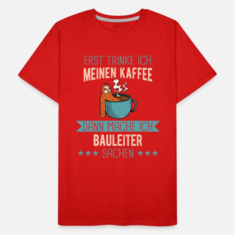 Bauleiter Bauleiterin Bauarbeiter Beruf Spruch Männer Premium Bio T-Shirt