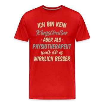 Physiotherapeut Physio Praxis Physiotherapie - Männer Premium Bio T-Shirt - Rot - Vorne - Damien (186cm)