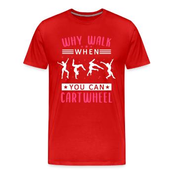 Turnen Turner Bodenturnen Geräteturnen Spruch - Männer Premium Bio T-Shirt - Rot - Vorne - Damien (186cm)