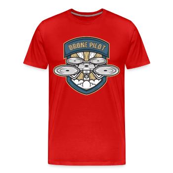 Drone Drone Pilote Drones quadcopter drone - T-shirt bio Premium Homme - rouge - Devant - Damien (186cm)