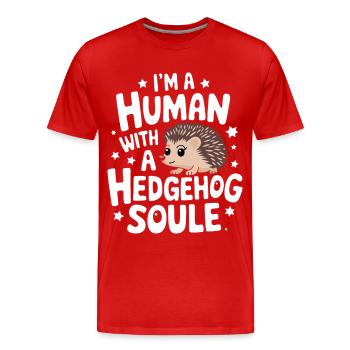hérisson animal épineux hérisson - T-shirt bio Premium Homme - rouge - Devant - Damien (186cm)