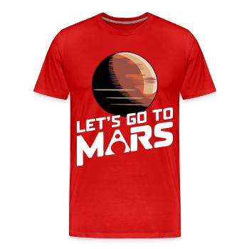 Mars Planet Planeten Sonnensystem - Männer Premium Bio T-Shirt - Rot - Vorne - Damien (186cm)