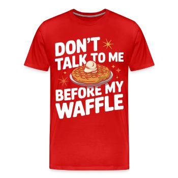 Waffeln Frühstück Süßigkeiten - Männer Premium Bio T-Shirt - Rot - Vorne - Damien (186cm)