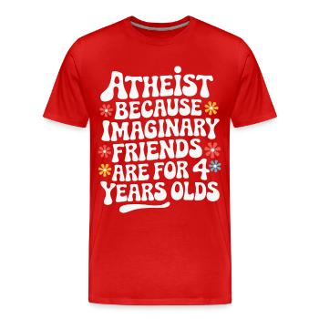 Athéisme, athée, anti-religion, agnostique - T-shirt bio Premium Homme - rouge - Devant - Damien (186cm)