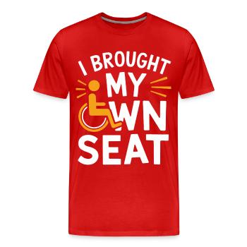 Wheelchair Wheelchair Disabled Humor - Men's Premium Organic T-Shirt - red - Front - Damien (186cm)