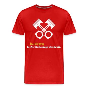 Motorsport Kolben Racing - Männer Premium Bio T-Shirt - Rot - Vorne - Damien (186cm)