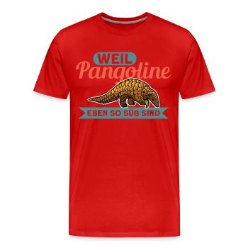 Pangolin Liebhaber Vintage Retro Pangolin - Männer Premium Bio T-Shirt - Rot - Vorne - Damien (186cm)